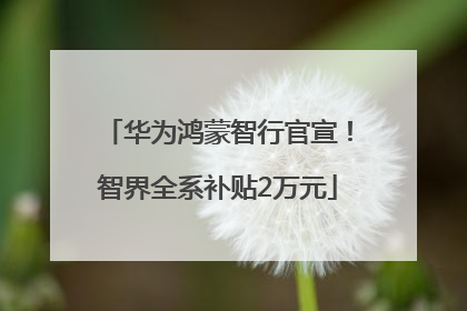 华为鸿蒙智行官宣！智界全系补贴2万元