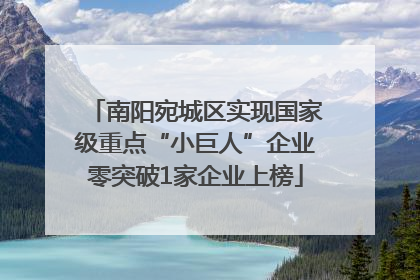 南阳宛城区实现国家级重点“小巨人”企业零突破1家企业上榜