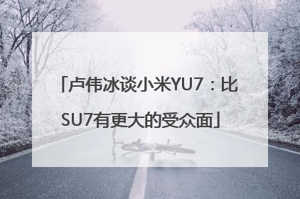 卢伟冰谈小米YU7：比SU7有更大的受众面