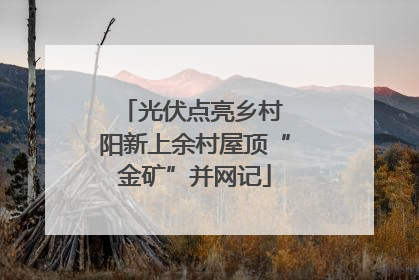 光伏点亮乡村 阳新上余村屋顶“金矿”并网记