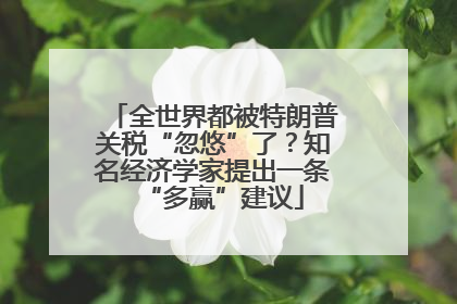全世界都被特朗普关税“忽悠”了？知名经济学家提出一条“多赢”建议