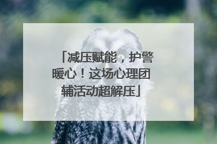 减压赋能，护警暖心！这场心理团辅活动超解压
