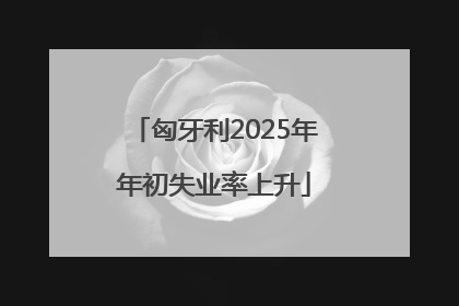匈牙利2025年年初失业率上升