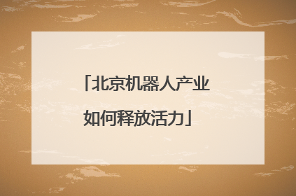 北京机器人产业如何释放活力