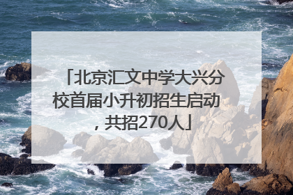 北京汇文中学大兴分校首届小升初招生启动，共招270人