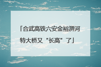 合武高铁六安金裕淠河特大桥又“长高”了