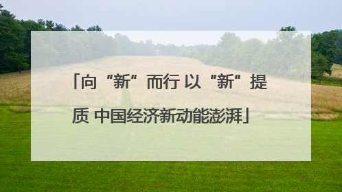 向“新”而行 以“新”提质 中国经济新动能澎湃