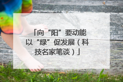 向“阳”要动能 以“绿”促发展（科技名家笔谈）