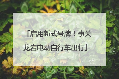 启用新式号牌！事关龙岩电动自行车出行