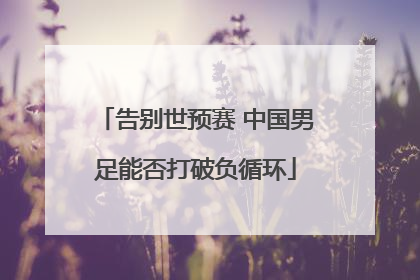 告别世预赛 中国男足能否打破负循环