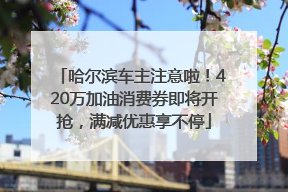 哈尔滨车主注意啦！420万加油消费券即将开抢，满减优惠享不停