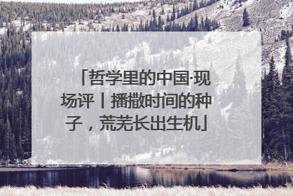 哲学里的中国·现场评丨播撒时间的种子，荒芜长出生机