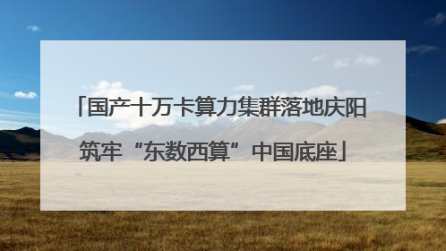 国产十万卡算力集群落地庆阳 筑牢“东数西算”中国底座