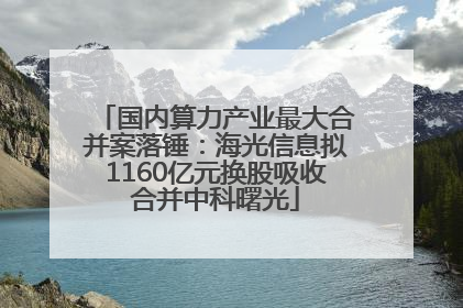 国内算力产业最大合并案落锤：海光信息拟1160亿元换股吸收合并中科曙光