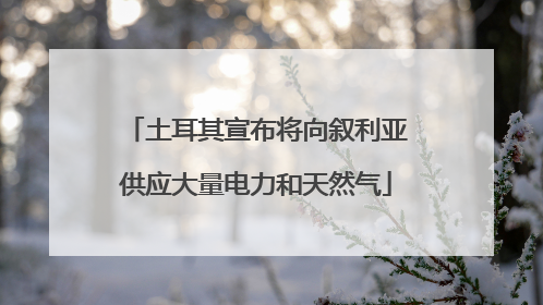 土耳其宣布将向叙利亚供应大量电力和天然气