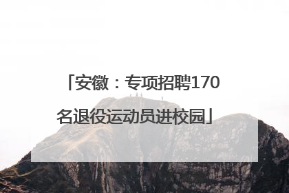安徽：专项招聘170名退役运动员进校园