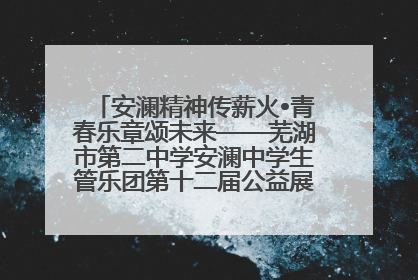 安澜精神传薪火•青春乐章颂未来——芜湖市第二中学安澜中学生管乐团第十二届公益展演圆满举行