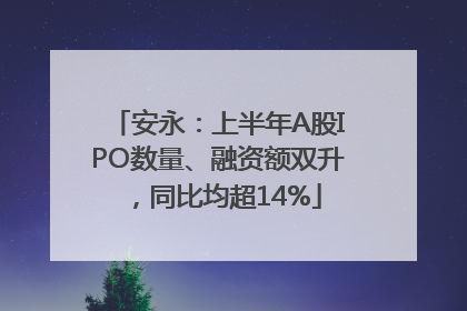 安永：上半年A股IPO数量、融资额双升，同比均超14%