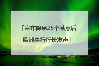 宣布降息25个基点后 欧洲央行行长发声