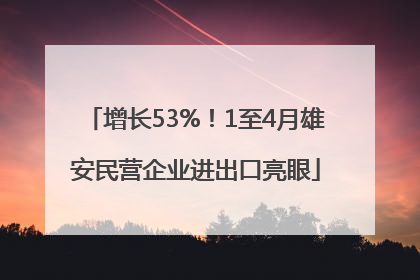 增长53%！1至4月雄安民营企业进出口亮眼