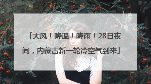 大风！降温！降雨！28日夜间，内蒙古新一轮冷空气到来