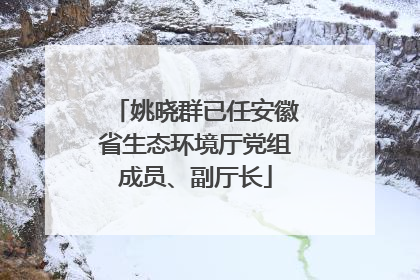 姚晓群已任安徽省生态环境厅党组成员、副厅长