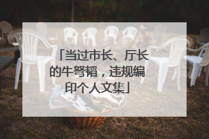 当过市长、厅长的牛弩韬，违规编印个人文集