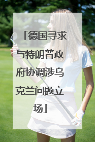 德国寻求与特朗普政府协调涉乌克兰问题立场