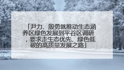 尹力、殷勇就推动生态涵养区绿色发展到平谷区调研，要求走生态优先、绿色低碳的高质量发展之路