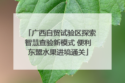 广西自贸试验区探索智慧查验新模式 便利东盟水果进境通关