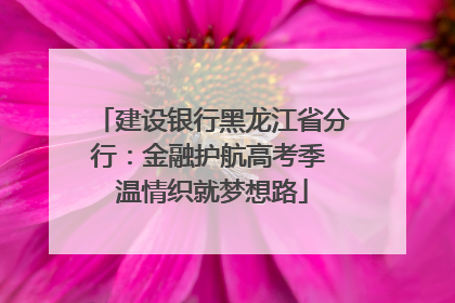 建设银行黑龙江省分行：金融护航高考季 温情织就梦想路
