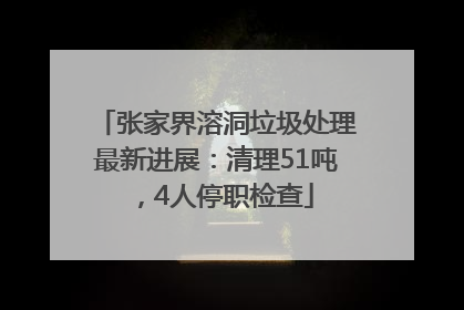 张家界溶洞垃圾处理最新进展：清理51吨，4人停职检查