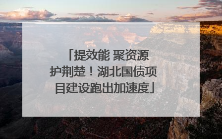 提效能 聚资源 护荆楚！湖北国债项目建设跑出加速度