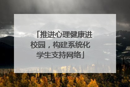 推进心理健康进校园，构建系统化学生支持网络