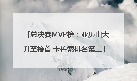 总决赛MVP榜：亚历山大升至榜首 卡鲁索排名第三