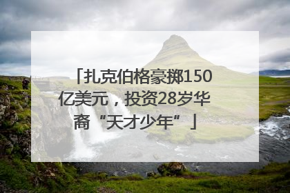 扎克伯格豪掷150亿美元，投资28岁华裔“天才少年”