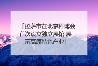 拉萨市在北京科博会首次设立独立展馆 展示高原特色产业