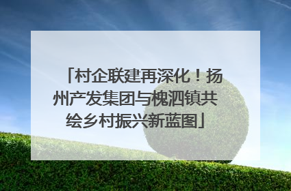 村企联建再深化！扬州产发集团与槐泗镇共绘乡村振兴新蓝图