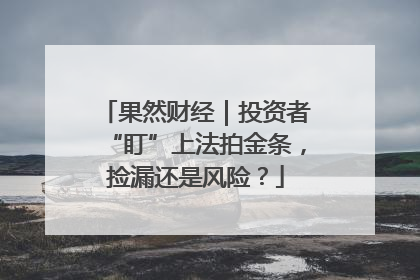 果然财经｜投资者“盯”上法拍金条，捡漏还是风险？