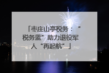枣庄山亭税务：“税务蓝”助力退役军人“再起航”