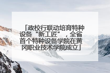 政校行联动培育特种设备“新工匠”，全省首个特种设备学院在黄冈职业技术学院成立