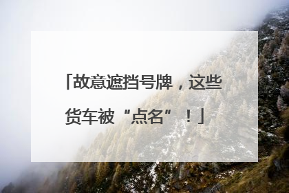 故意遮挡号牌，这些货车被“点名”！