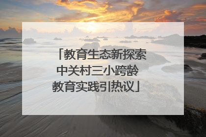 教育生态新探索 中关村三小跨龄教育实践引热议