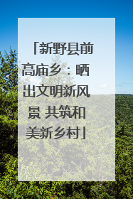 新野县前高庙乡：晒出文明新风景 共筑和美新乡村