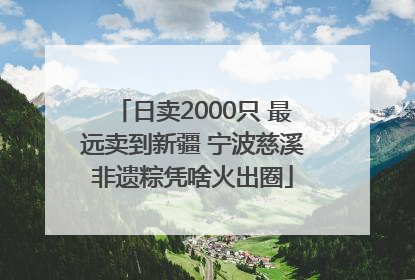 日卖2000只 最远卖到新疆 宁波慈溪非遗粽凭啥火出圈