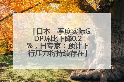 日本一季度实际GDP环比下降0.2%，日专家：预计下行压力将持续存在
