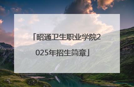 昭通卫生职业学院2025年招生简章