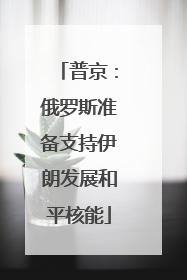 普京：俄罗斯准备支持伊朗发展和平核能