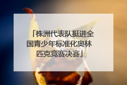 株洲代表队挺进全国青少年标准化奥林匹克竞赛决赛