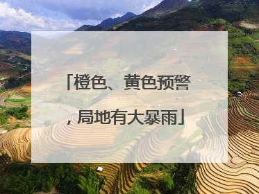 橙色、黄色预警，局地有大暴雨